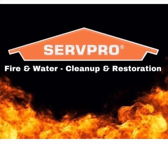 SERVPRO logo over fire